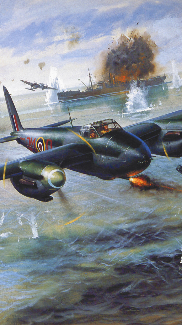 de Havilland Mücke, de Havilland, Militär-Flugzeuge, Flug, Propeller. Wallpaper in 750x1334 Resolution