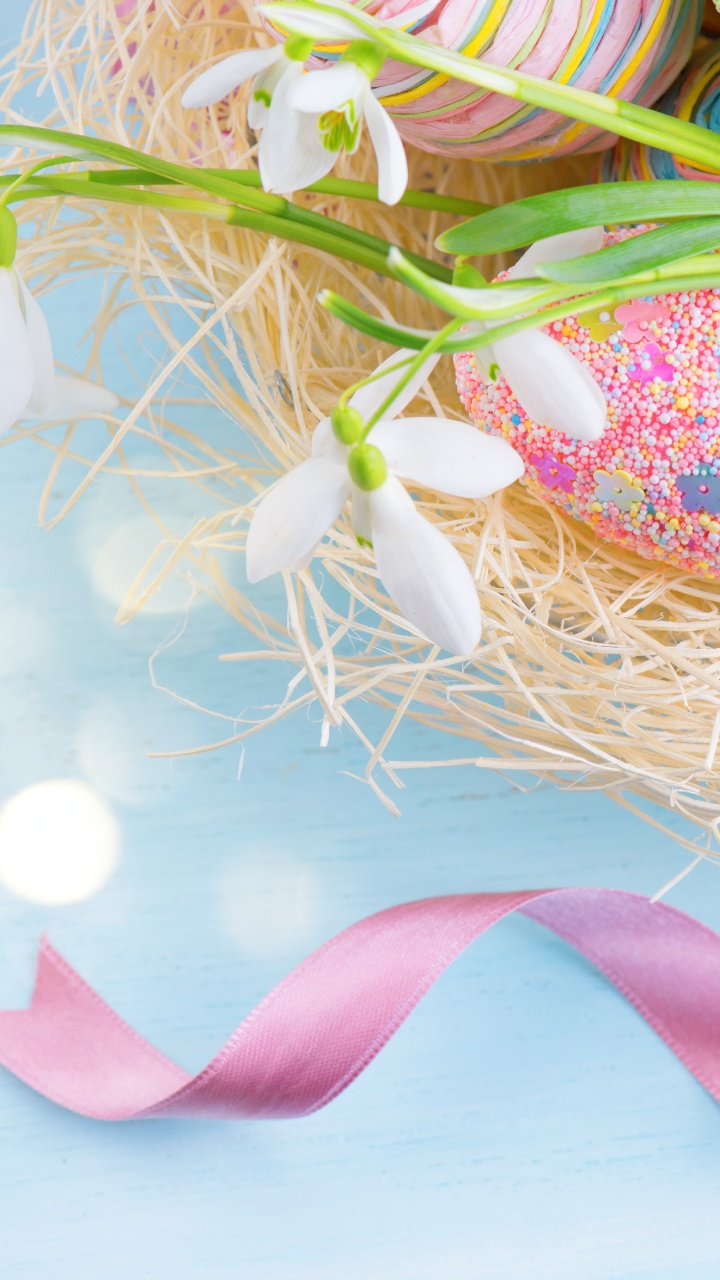 Easter Egg, Easter, Egg, Snowdrop, Holiday. Wallpaper in 720x1280 Resolution