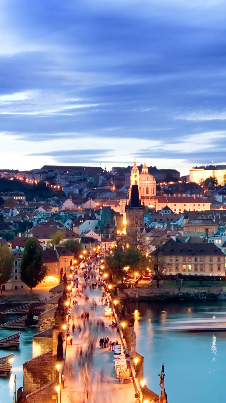 Skyline Der Stadt Bei Nacht Night. Wallpaper in 750x1334 Resolution