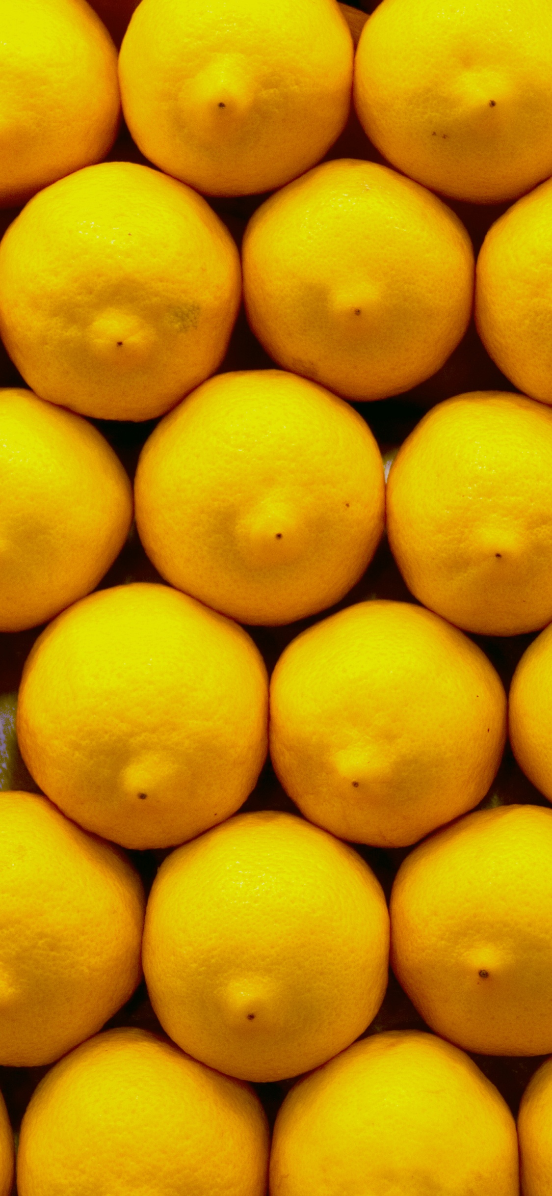 Gelbe Zitronenfrucht Auf Schwarzer Oberfläche. Wallpaper in 1125x2436 Resolution