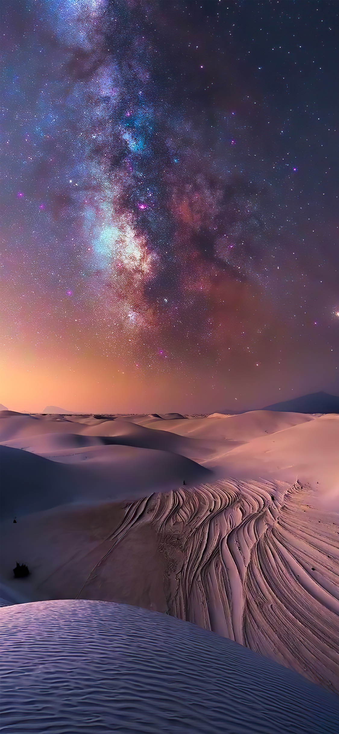 Milchstraße-White-Sands-Nationalpark, White Sands National Park, Die Kreuze, Reise, Erholung. Wallpaper in 1125x2436 Resolution