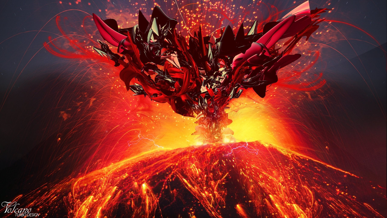 Schwarze Und Rote Drachenillustration. Wallpaper in 1280x720 Resolution