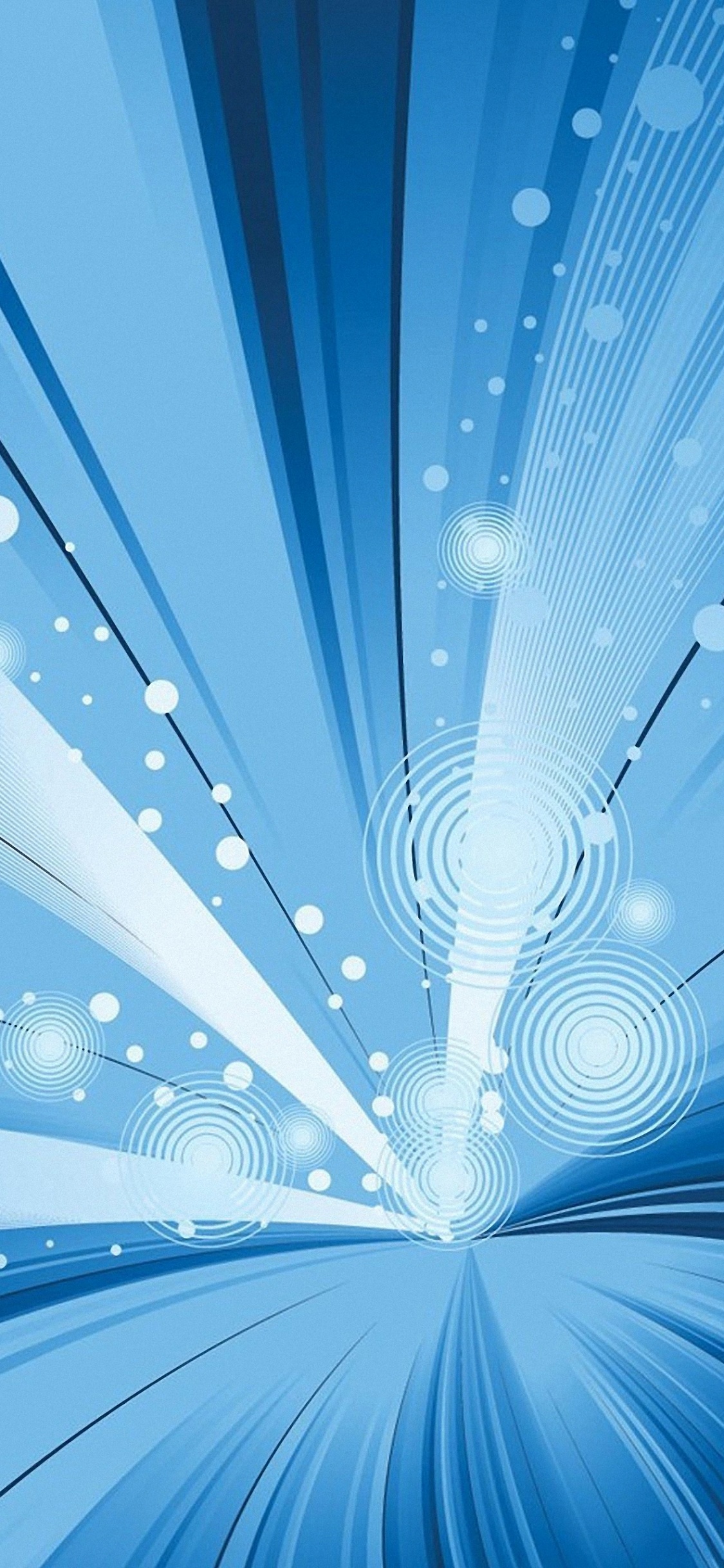 Blau-weiß Gepunkteter Regenschirm. Wallpaper in 1125x2436 Resolution