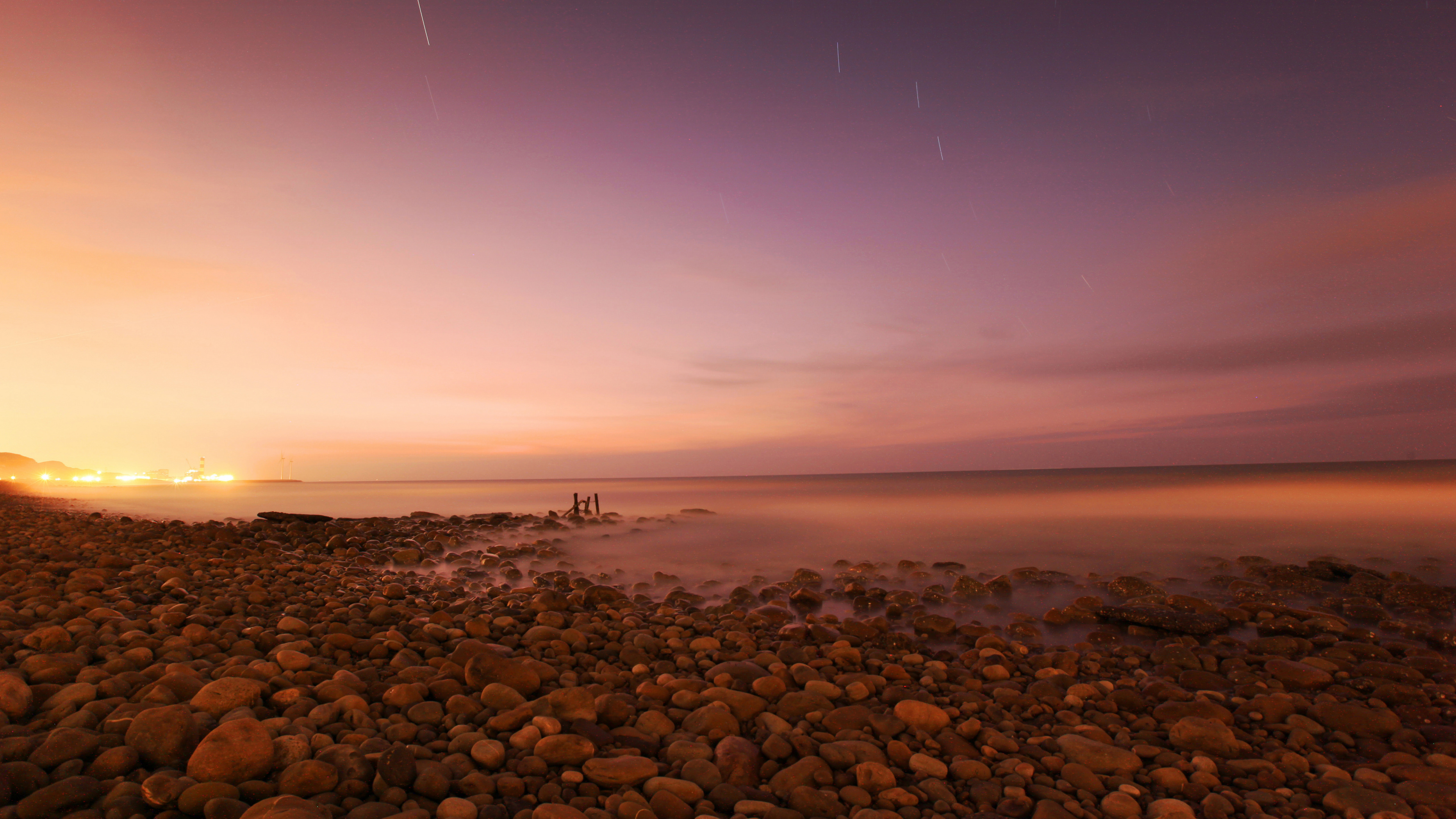 Eau, Corps de L'eau, Nuit, Nature, Côte. Wallpaper in 3840x2160 Resolution