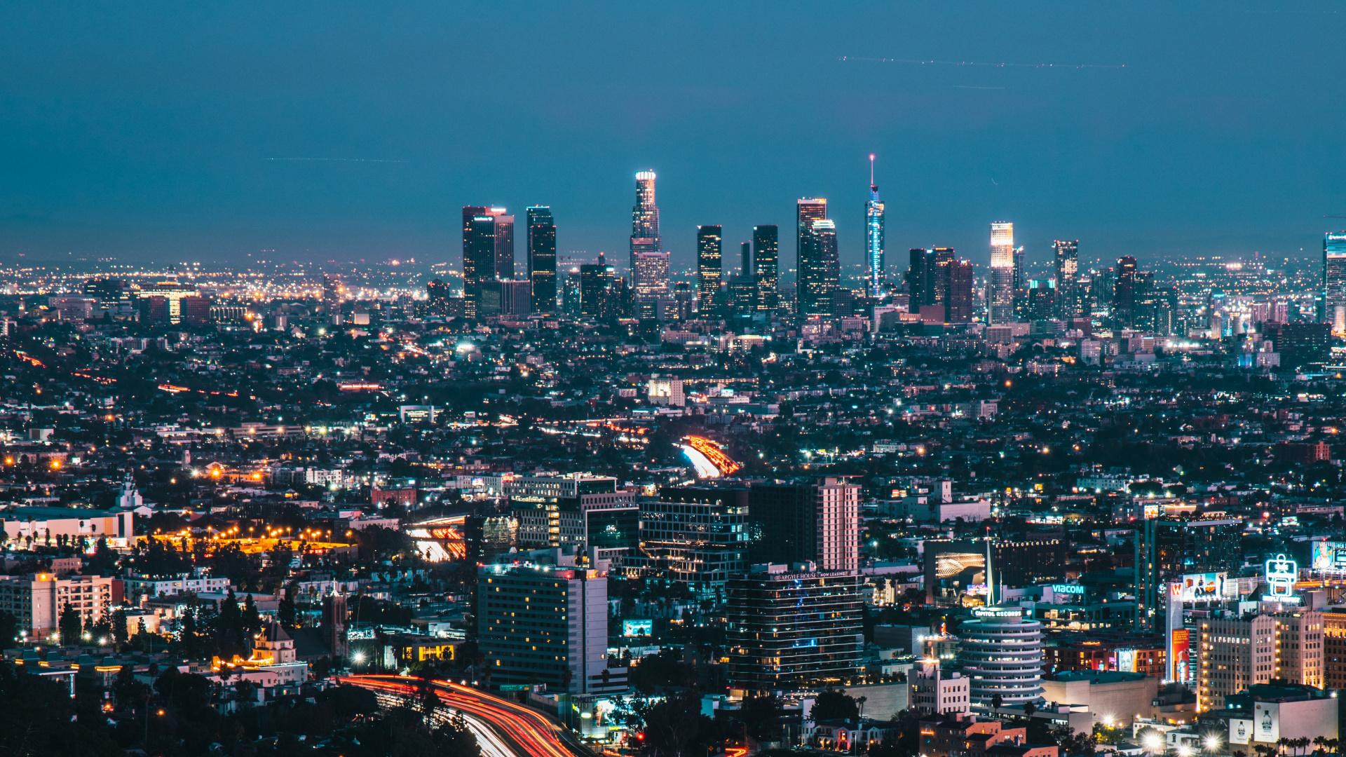 Time Lapse Photography of City During Night Time. Wallpaper in 1920x1080 Resolution
