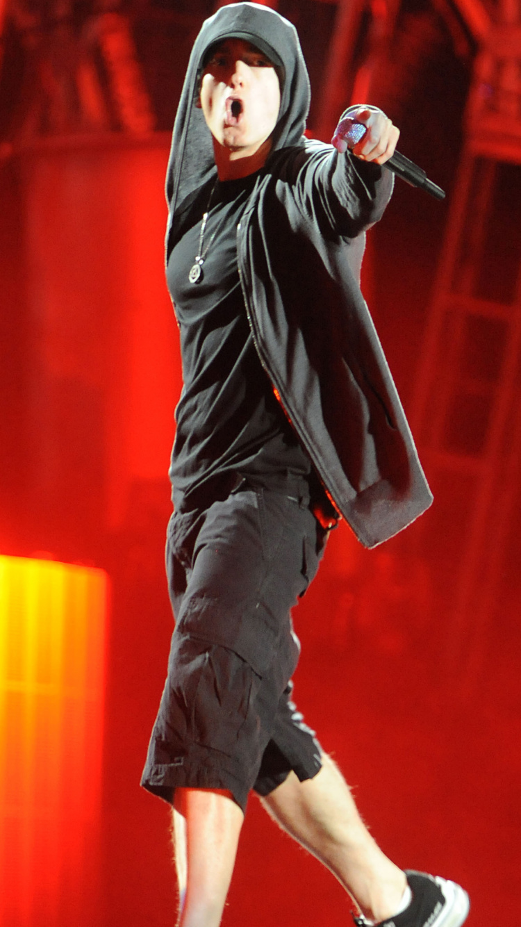 Eminem Coachella 2012, Rapper, Red, Performance, Performing Arts. Wallpaper in 750x1334 Resolution