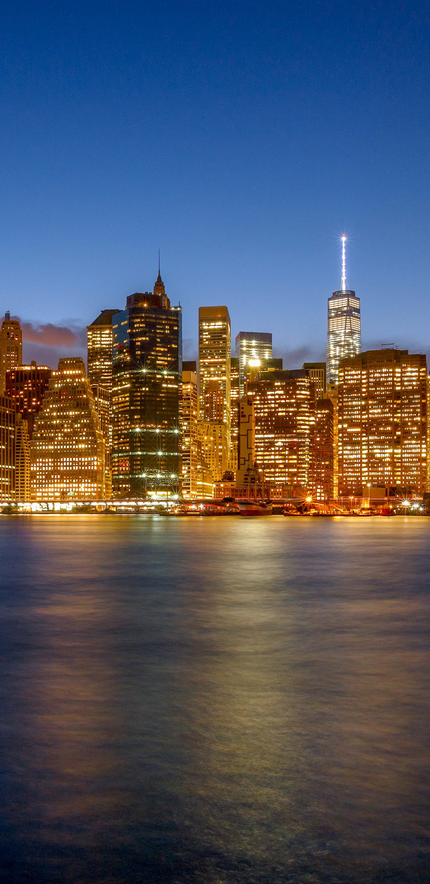 City Skyline During Night Time. Wallpaper in 1440x2960 Resolution