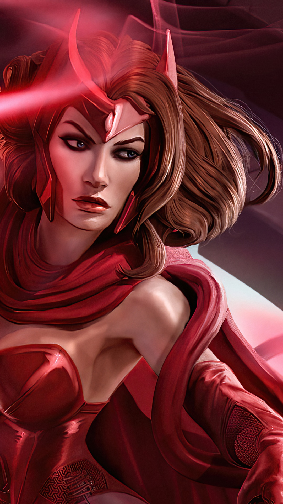 Scarlet Witch, Marvel Scarlet Witch Art, Wanda Maximoff, Hulk, Vision. Wallpaper in 1080x1920 Resolution