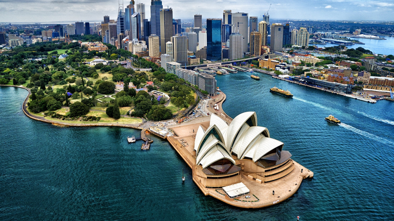 Aerial View of City Buildings During Daytime. Wallpaper in 1366x768 Resolution