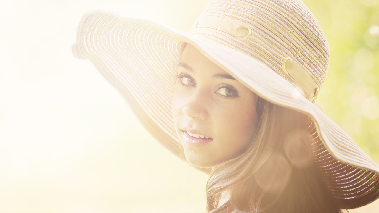 Skin, Blond, Hat, Beauty, Sun Hat. Wallpaper in 1280x720 Resolution