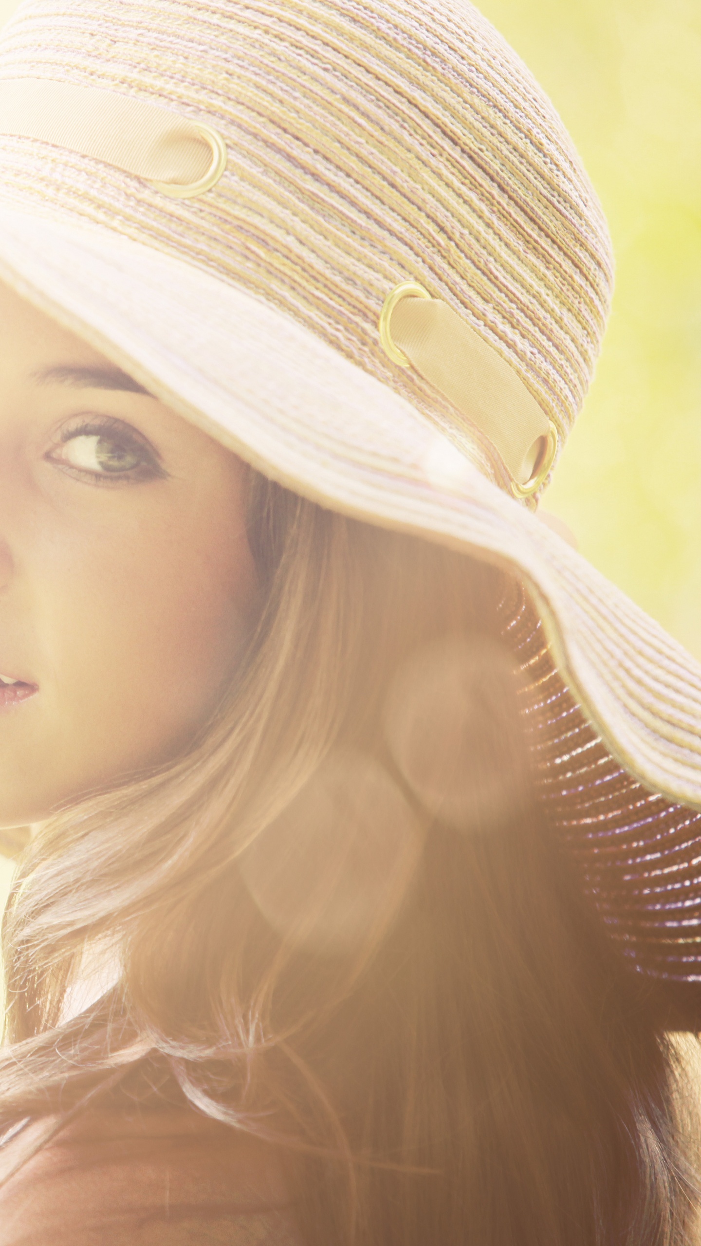 Skin, Blond, Hat, Beauty, Sun Hat. Wallpaper in 1440x2560 Resolution