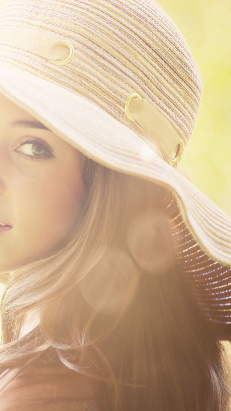 Skin, Blond, Hat, Beauty, Sun Hat. Wallpaper in 750x1334 Resolution