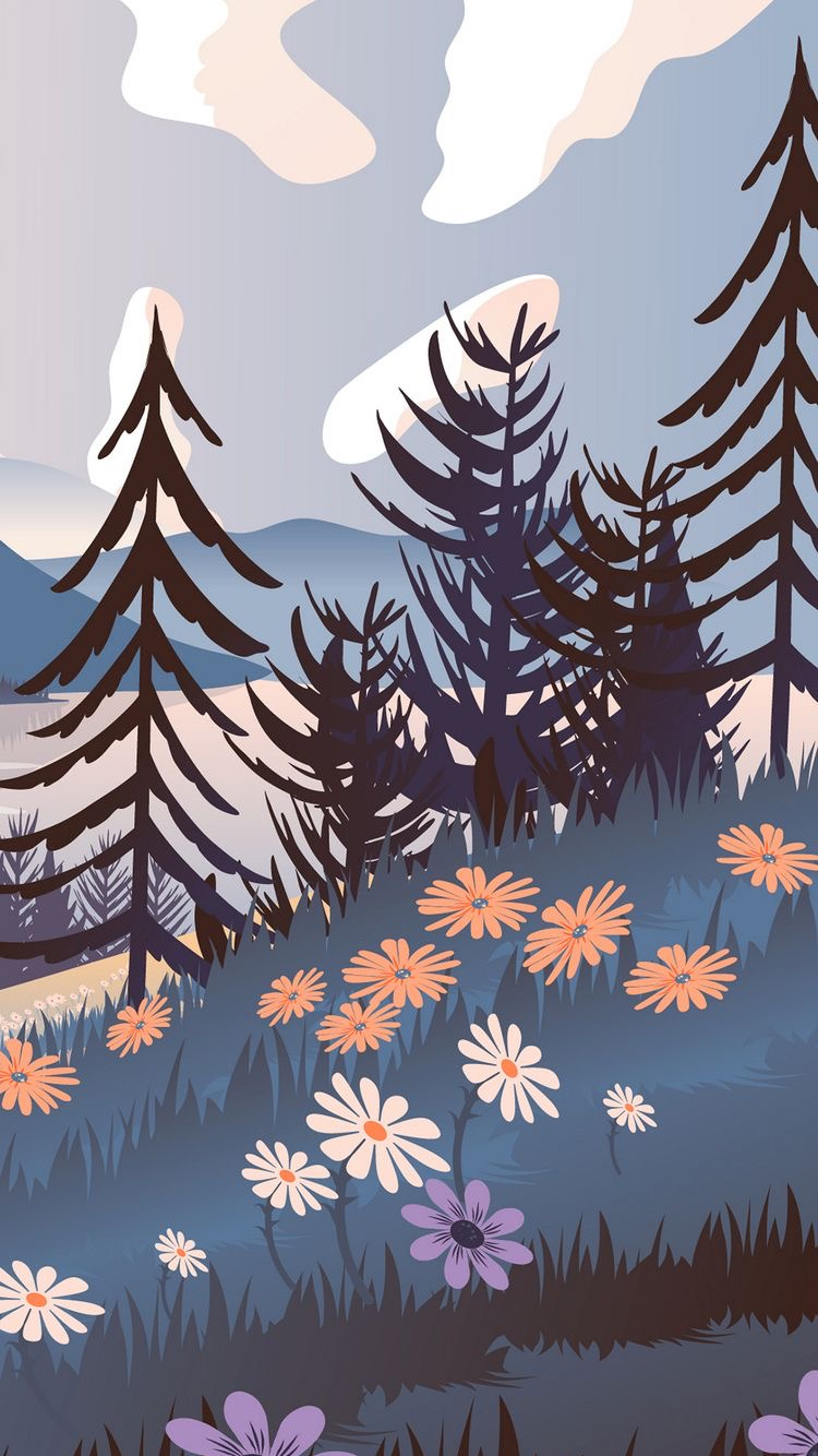 Illustration, la Peinture de Paysage, Graphisme, Esthétique, White. Wallpaper in 750x1334 Resolution