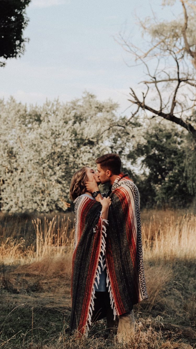 Romance, People in Nature, Tree, Outerwear, Dress. Wallpaper in 750x1334 Resolution