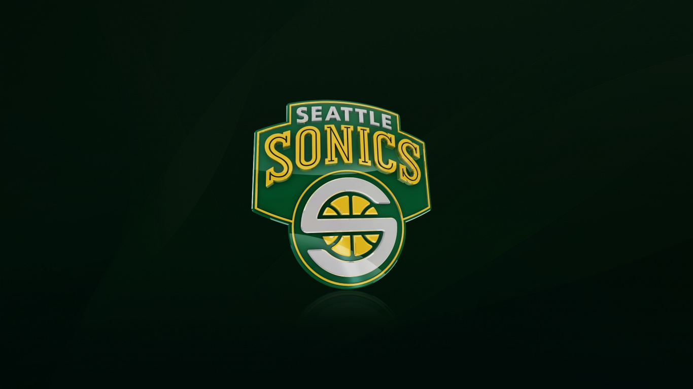 Seattle Supersonics, Nba, Logo, Minnesota Timberwolves, Green. Wallpaper in 1366x768 Resolution