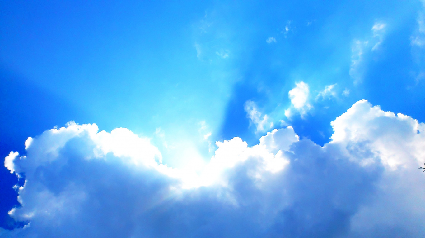 White Clouds and Blue Sky During Daytime. Wallpaper in 1366x768 Resolution