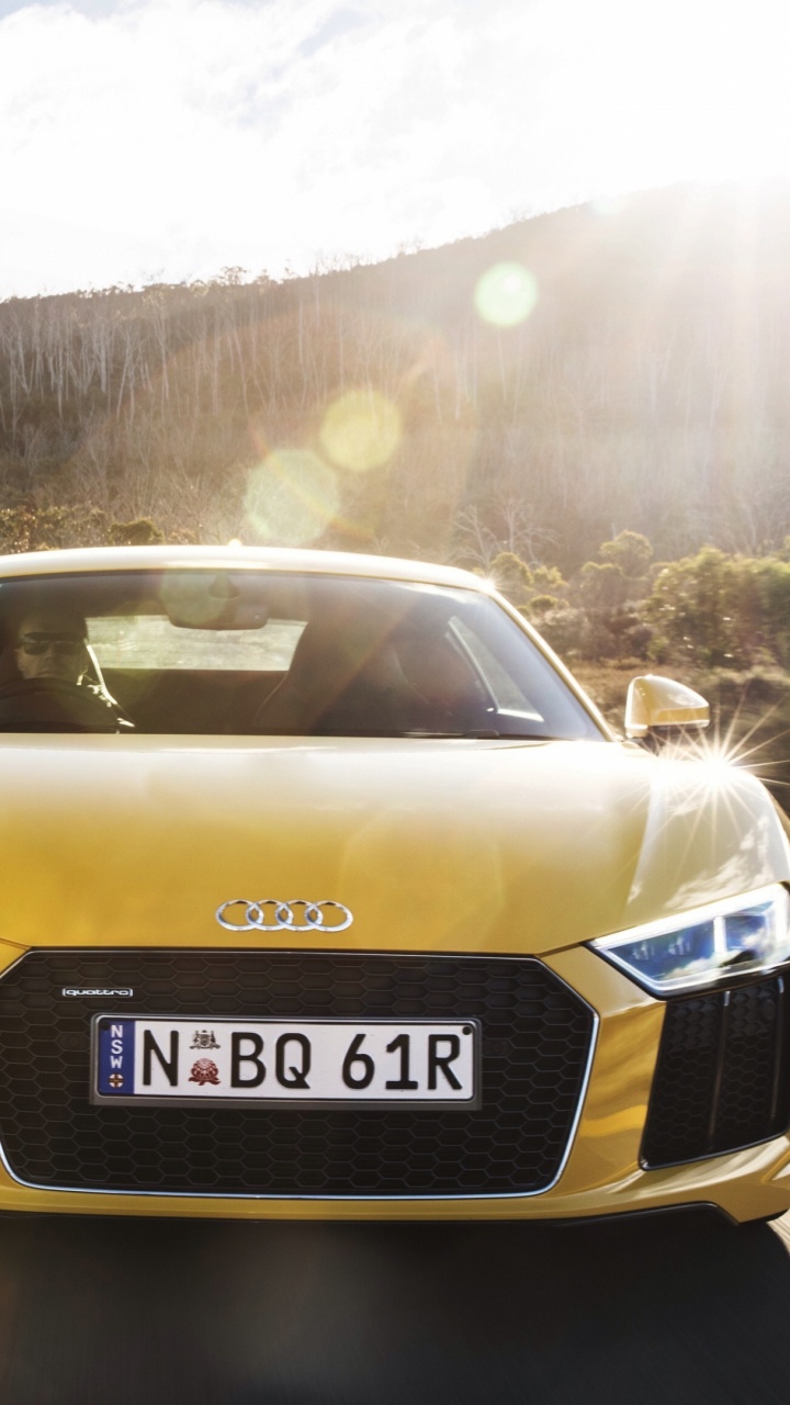 Yellow Mercedes Benz Coupe on Road During Daytime. Wallpaper in 720x1280 Resolution