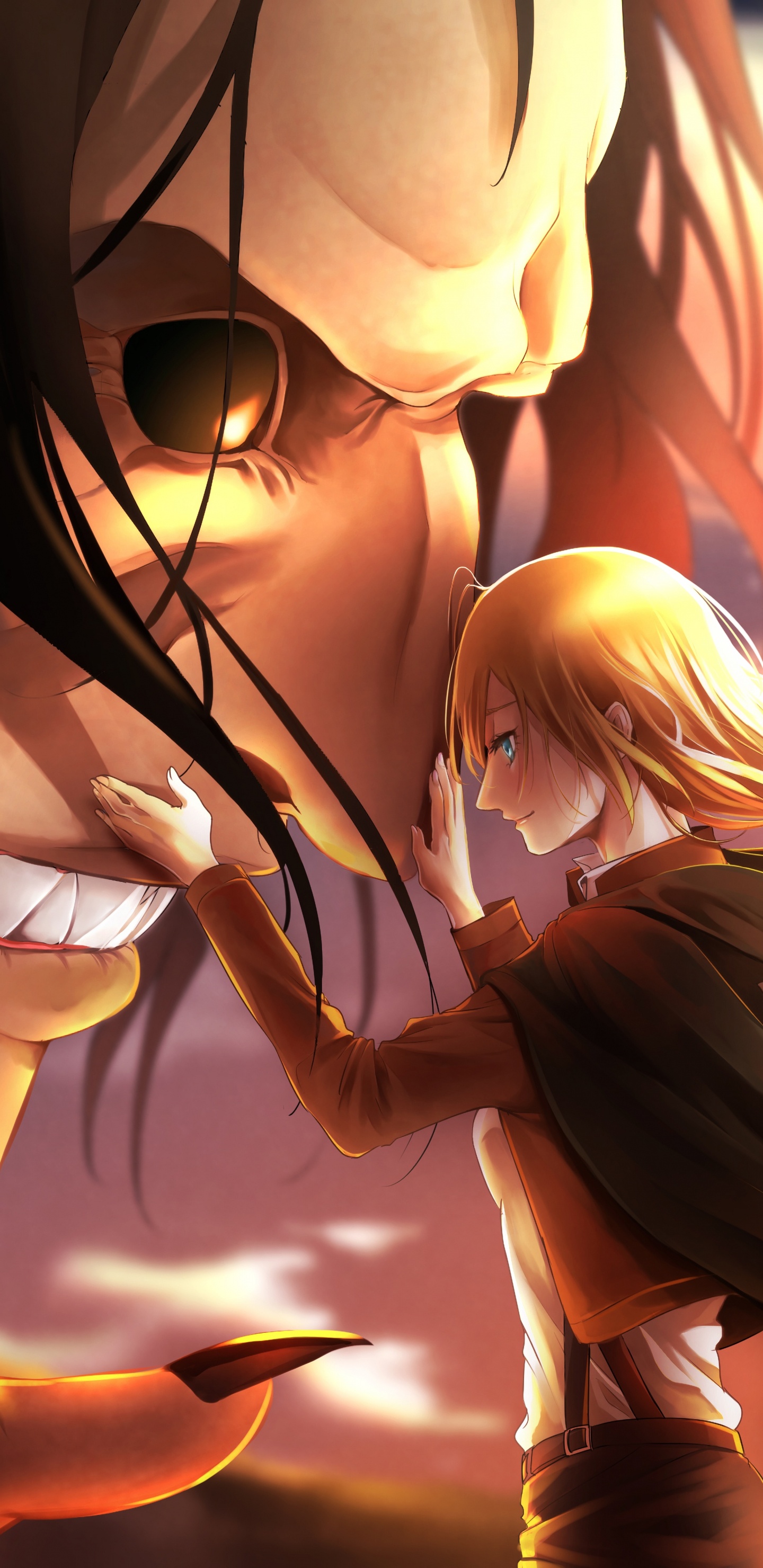 Gelbhaarige Weibliche Anime-Figur. Wallpaper in 1440x2960 Resolution