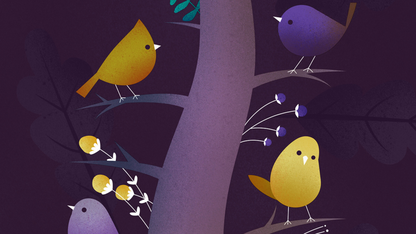 Ilustración de Flor Blanca y Amarilla. Wallpaper in 1366x768 Resolution