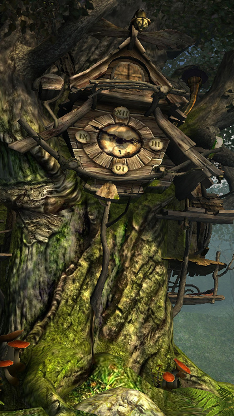 Torre de Madera Marrón Sobre la Hierba Verde. Wallpaper in 750x1334 Resolution