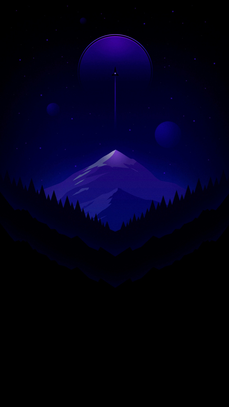Atmosphäre, Azure, Astronomisches Objekt, Kunst, Mondlicht. Wallpaper in 750x1334 Resolution