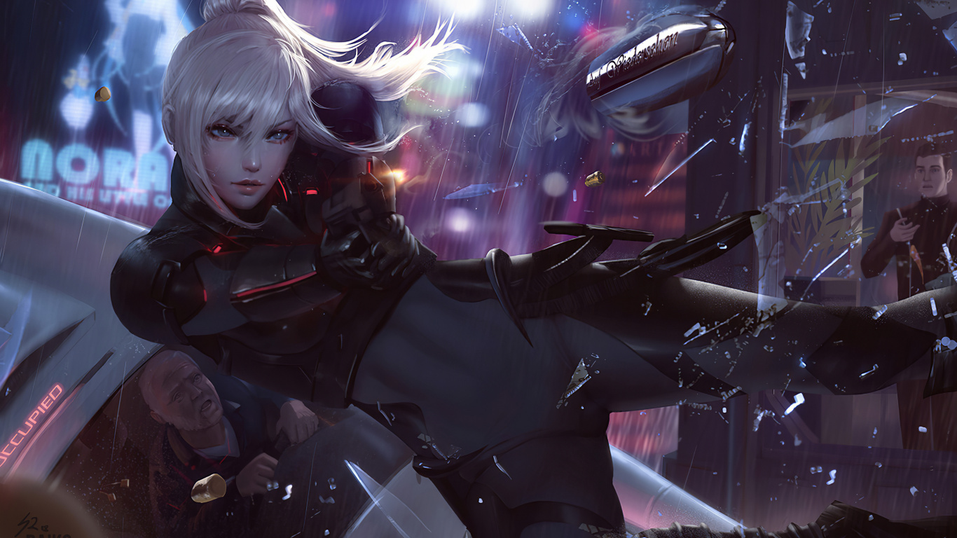 Sean Raiko Tay, Illustration, Fan Art, Carol Danvers, Art. Wallpaper in 1366x768 Resolution