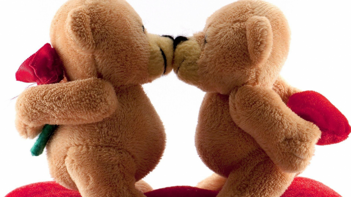Nounours, le Jour de Valentines, Jouet en Peluche, Peluche, Amour. Wallpaper in 1366x768 Resolution