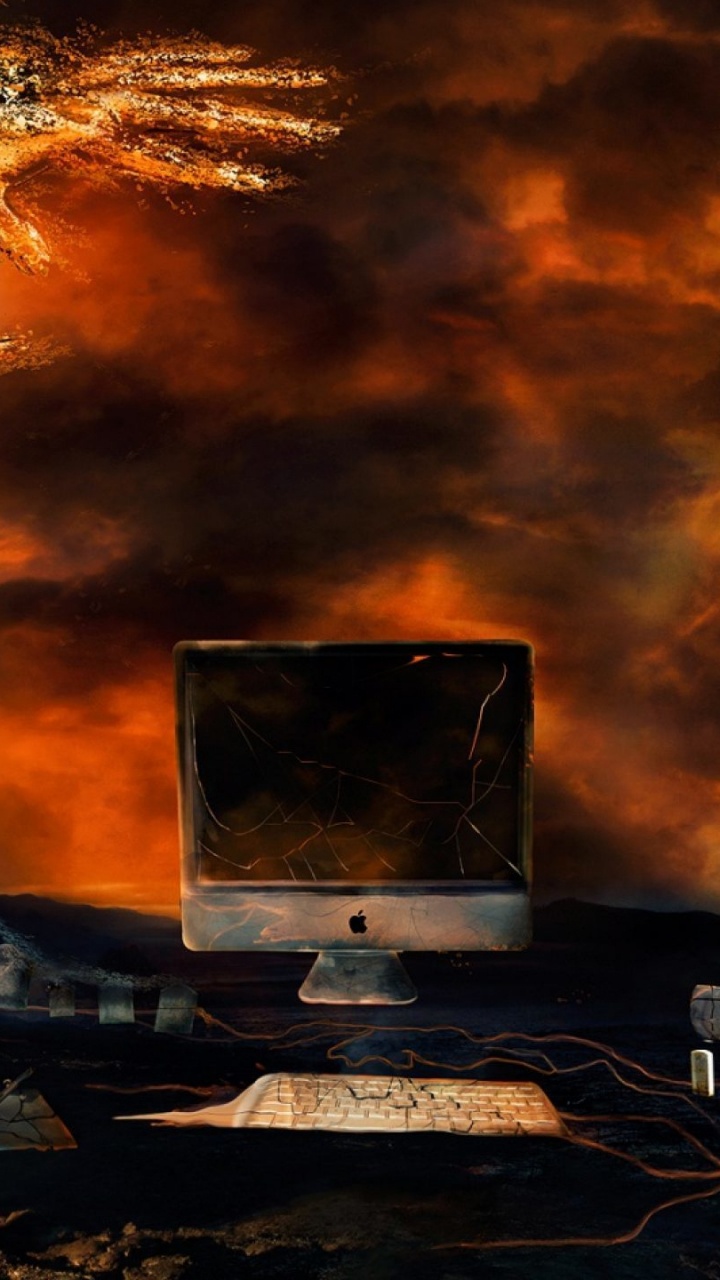 Apple, 热, 火焰, 气氛, 烟雾 壁纸 720x1280 允许