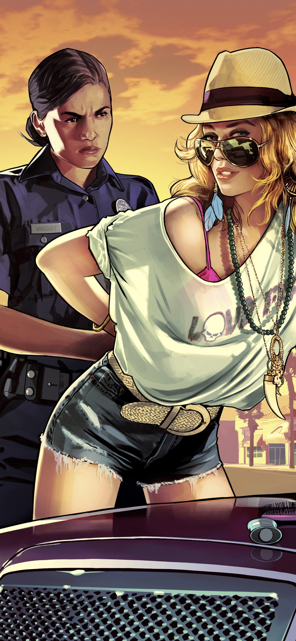 Hombre en Camiseta Negra de Cuello Redondo y Gafas de Sol Marrones Sentado en un Coche Rojo Durante el Día. Wallpaper in 1242x2688 Resolution