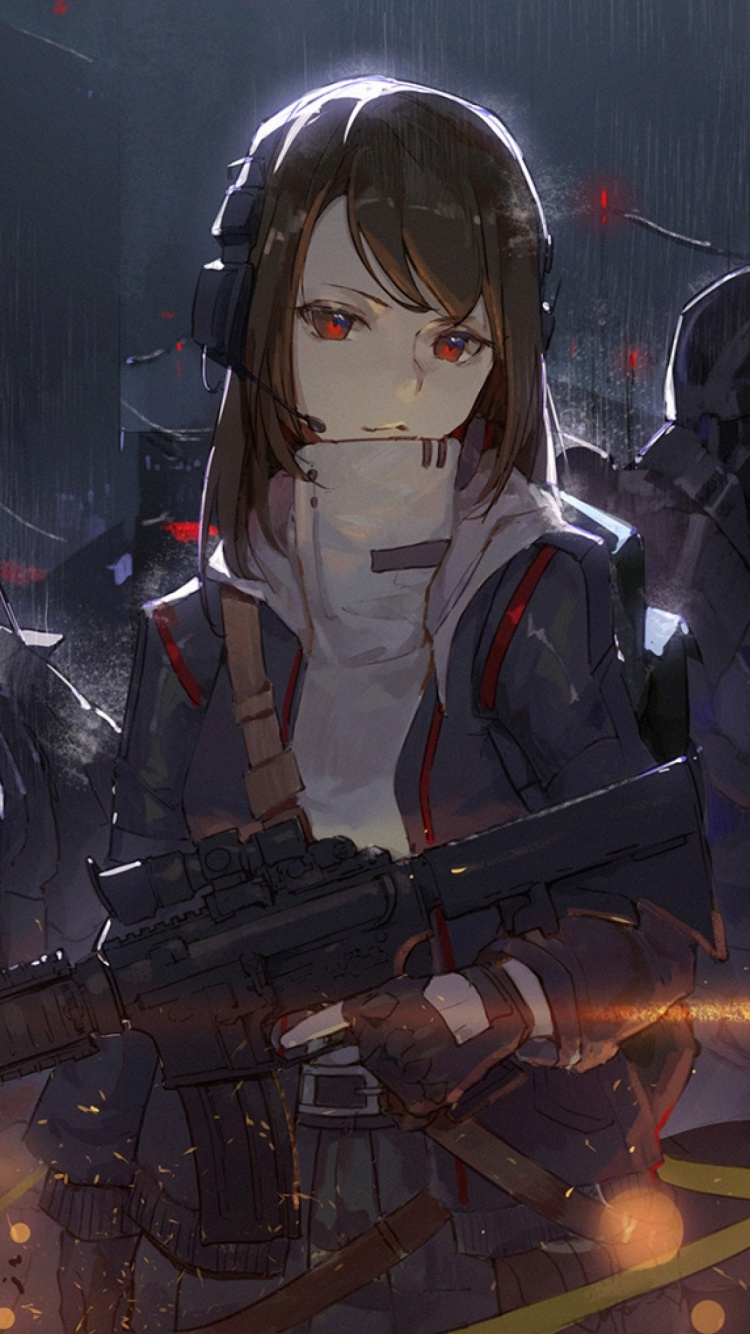 Mann im Schwarz-weißen Anzug Mit Gewehr. Wallpaper in 750x1334 Resolution