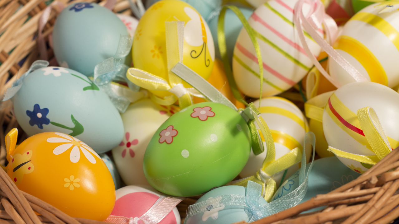 Easter Egg, Egg, Easter, Holiday, Basket. Wallpaper in 1280x720 Resolution