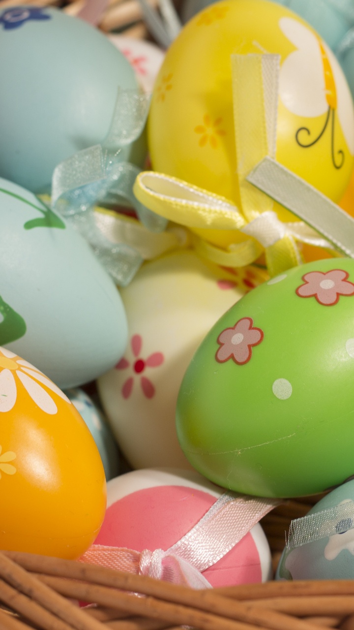 Oeuf de Pâques, Oeuf, Pâques, Panier. Wallpaper in 720x1280 Resolution