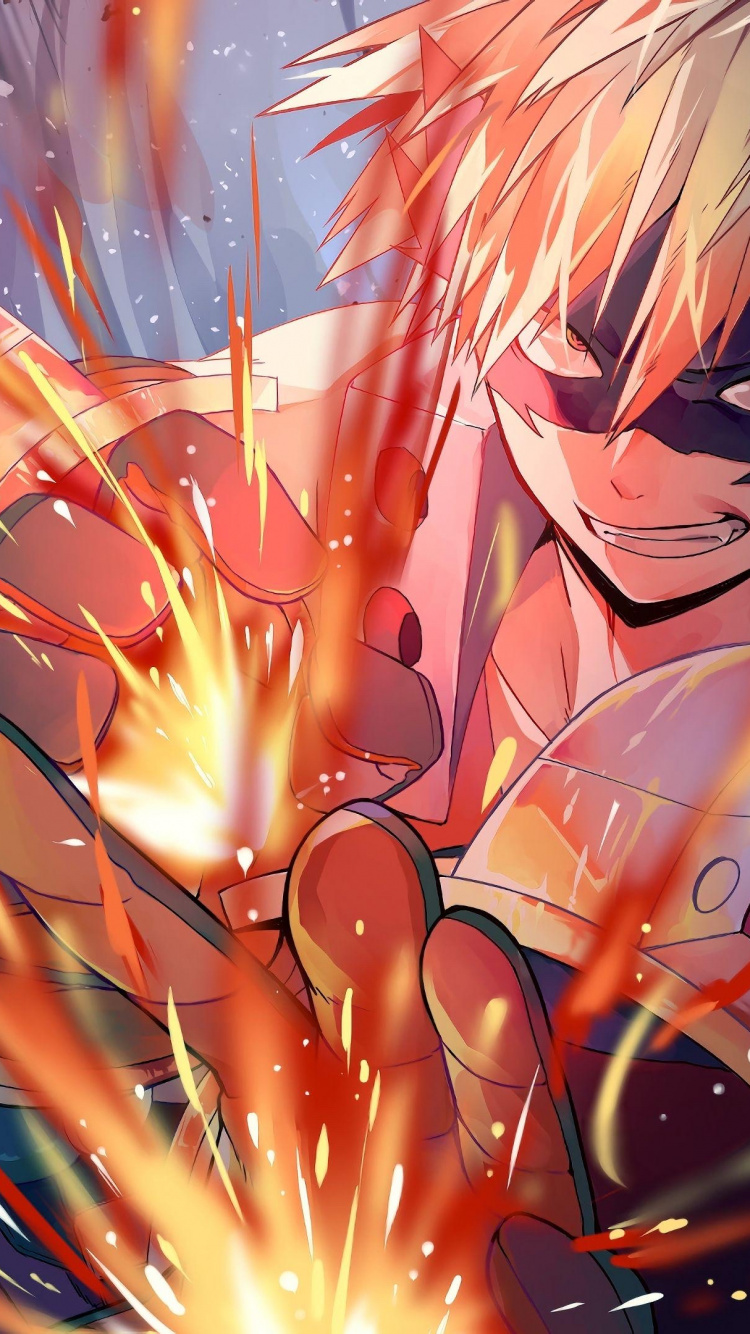 Katsuki Bakugo, Izuku Midoriya, My Hero Academia, Art, Dessin Animé. Wallpaper in 750x1334 Resolution