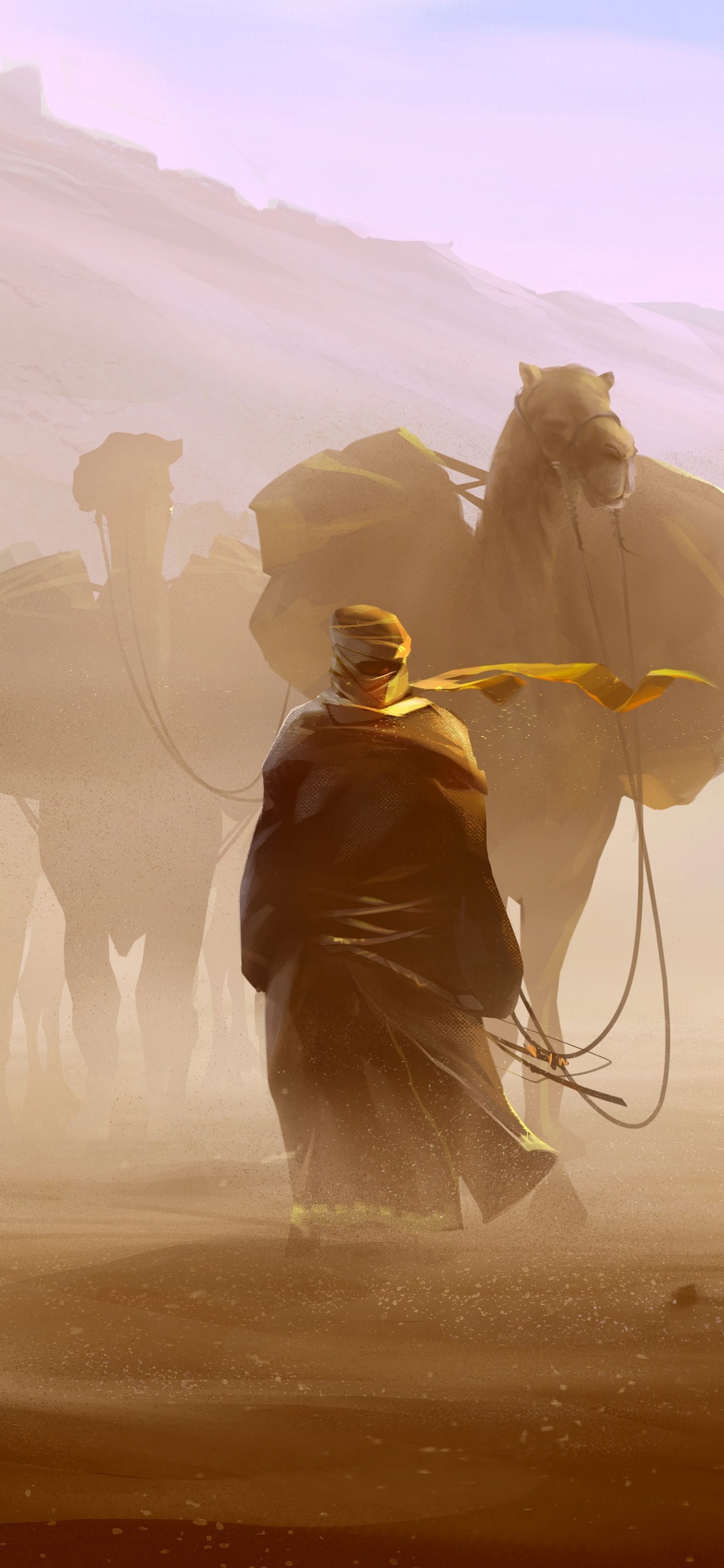 Caravan, Civilization Vi, Desert, Natural Environment, Landscape. Wallpaper in 1242x2688 Resolution