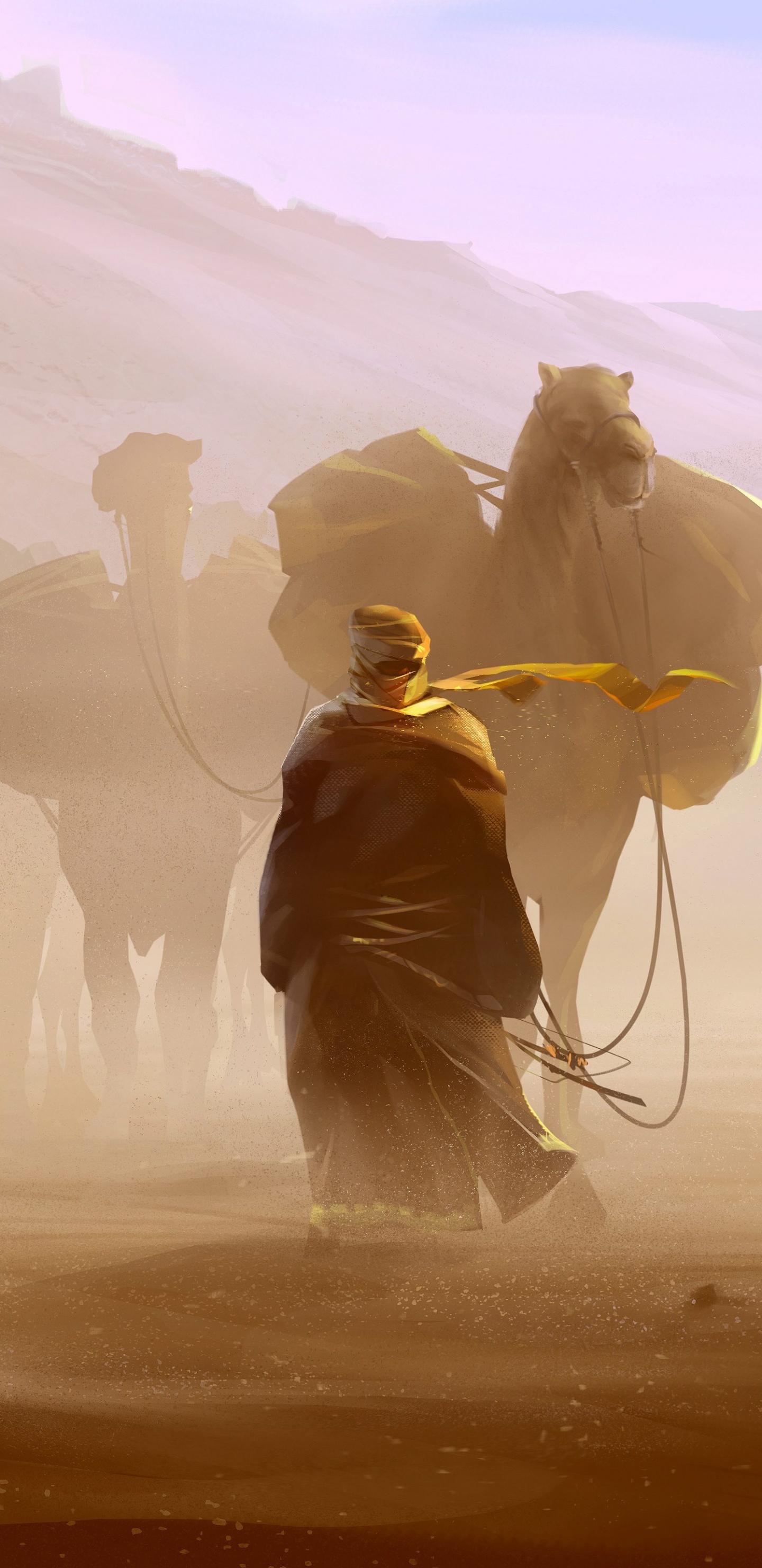 Caravan, Civilization Vi, Desert, Natural Environment, Landscape. Wallpaper in 1440x2960 Resolution