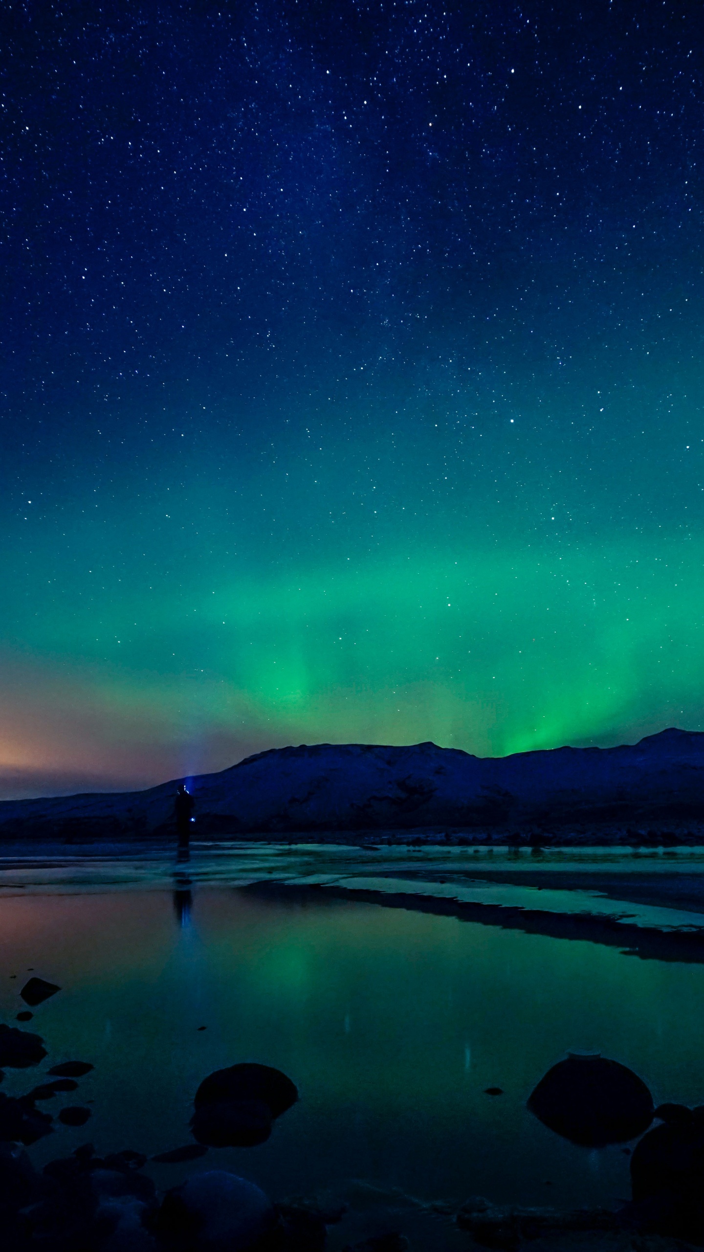 Aurora, Natur, Nacht, Atmosphäre, Meer. Wallpaper in 1440x2560 Resolution