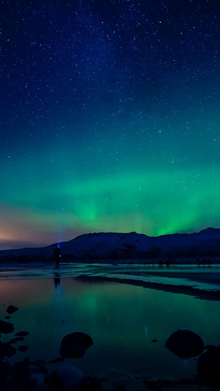 Aurora, Natur, Nacht, Atmosphäre, Meer. Wallpaper in 720x1280 Resolution