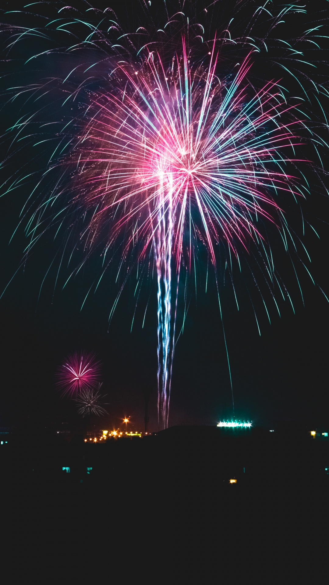 烟花, 新年当天, 午夜, 假日, 节日 壁纸 1080x1920 允许