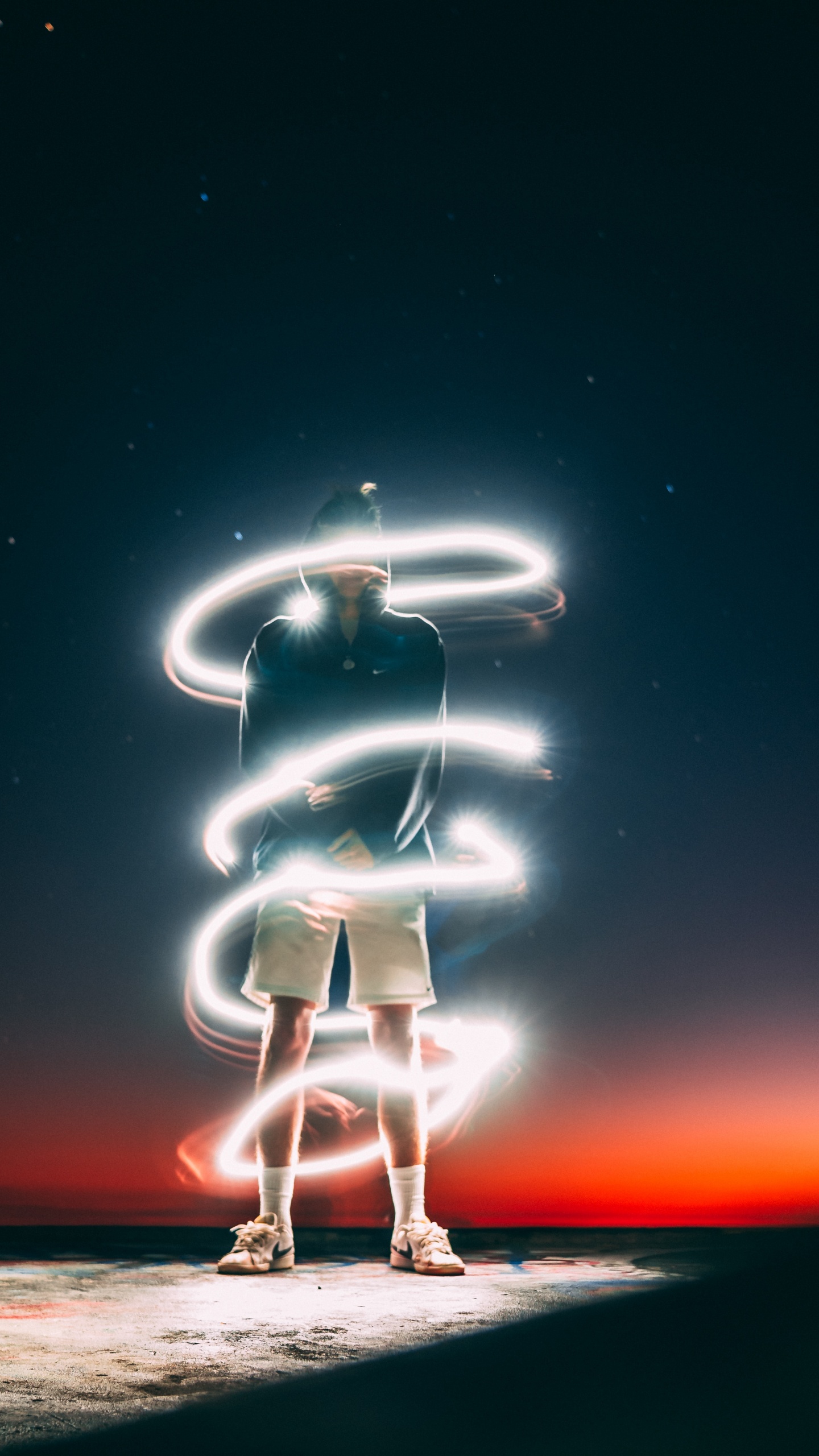 Luz, Neon, Espacio, Ilustración, Mar. Wallpaper in 1440x2560 Resolution