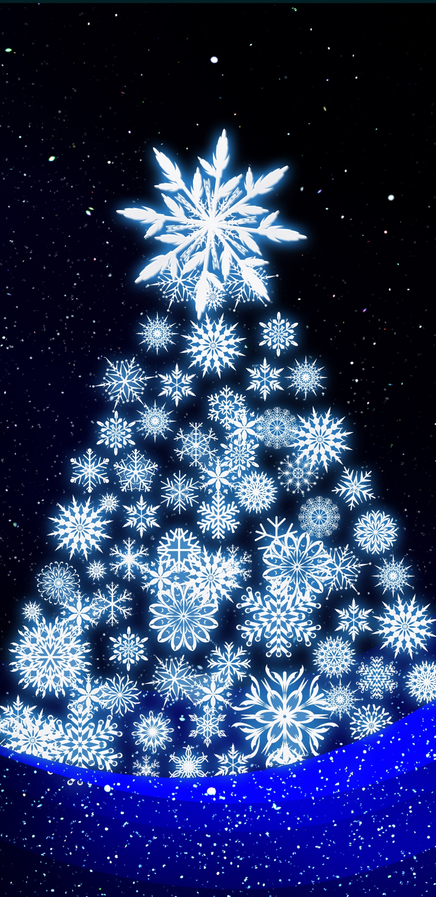 Christmas Tree, Christmas Day, Christmas Lights, Blue, Light. Wallpaper in 1440x2960 Resolution