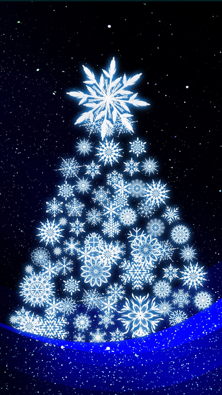 Christmas Tree, Christmas Day, Christmas Lights, Blue, Light. Wallpaper in 720x1280 Resolution