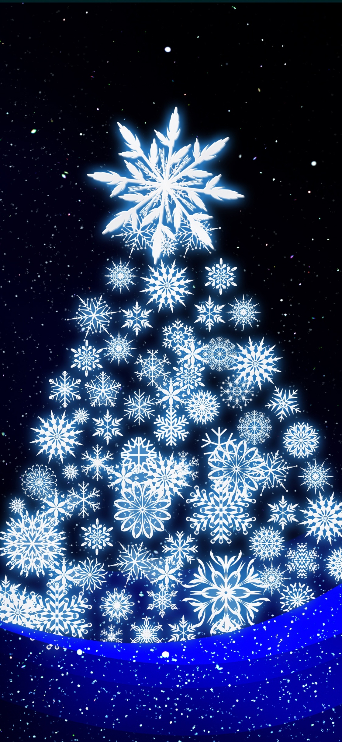 El Día De Navidad, Luces de Navidad, Azul, Luz, Decoración de la Navidad. Wallpaper in 1125x2436 Resolution