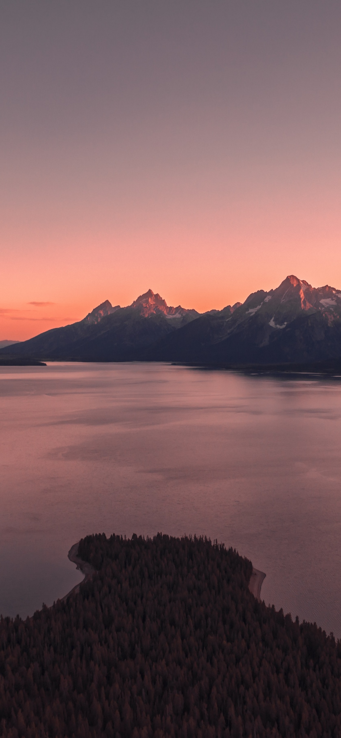 Réflexion, le Parc National de Yellowstone, Eau, Les Ressources en Eau, Afterglow. Wallpaper in 1125x2436 Resolution