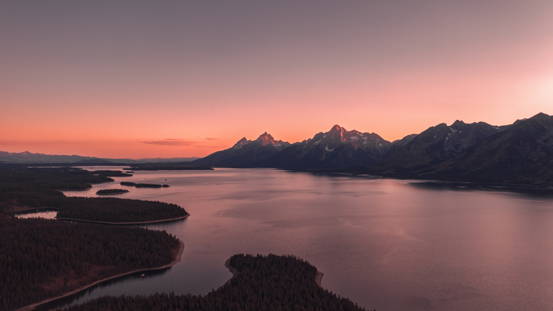 Réflexion, le Parc National de Yellowstone, Eau, Les Ressources en Eau, Afterglow. Wallpaper in 1920x1080 Resolution