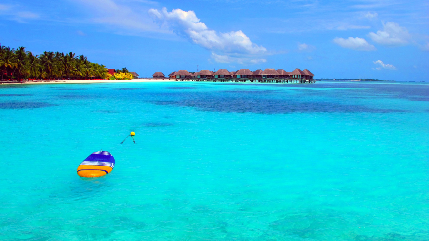 大海, 泻湖, 水上, 海洋, 加勒比 壁纸 1366x768 允许