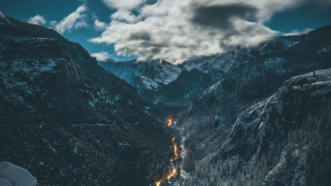 Mountainous Landforms, Mountain, Nature, Cloud, Mountain Range. Wallpaper in 1366x768 Resolution