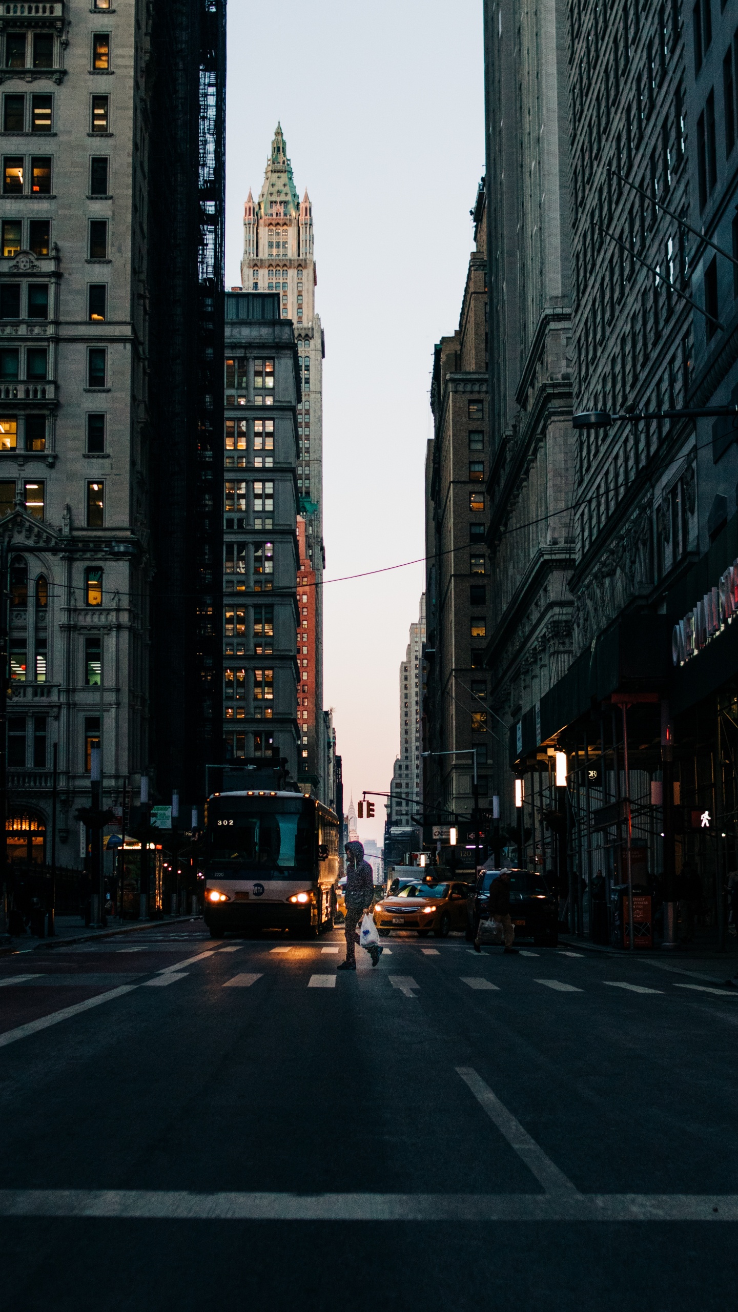 Voitures Sur Route Entre Les Immeubles de Grande Hauteur Pendant la Journée. Wallpaper in 1440x2560 Resolution