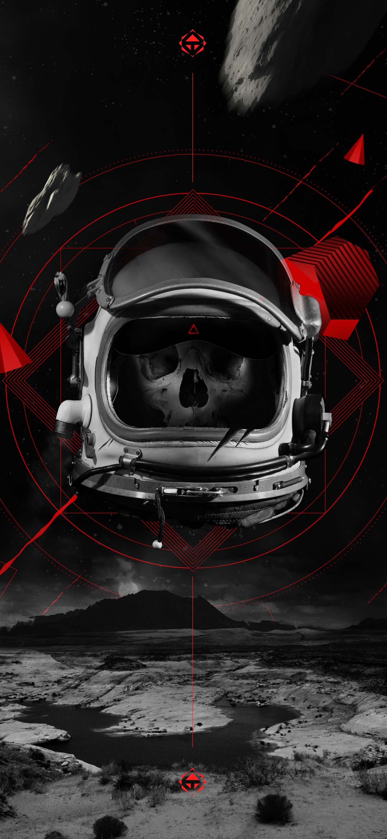 Black and Red Robot Illustration. Wallpaper in 1242x2688 Resolution