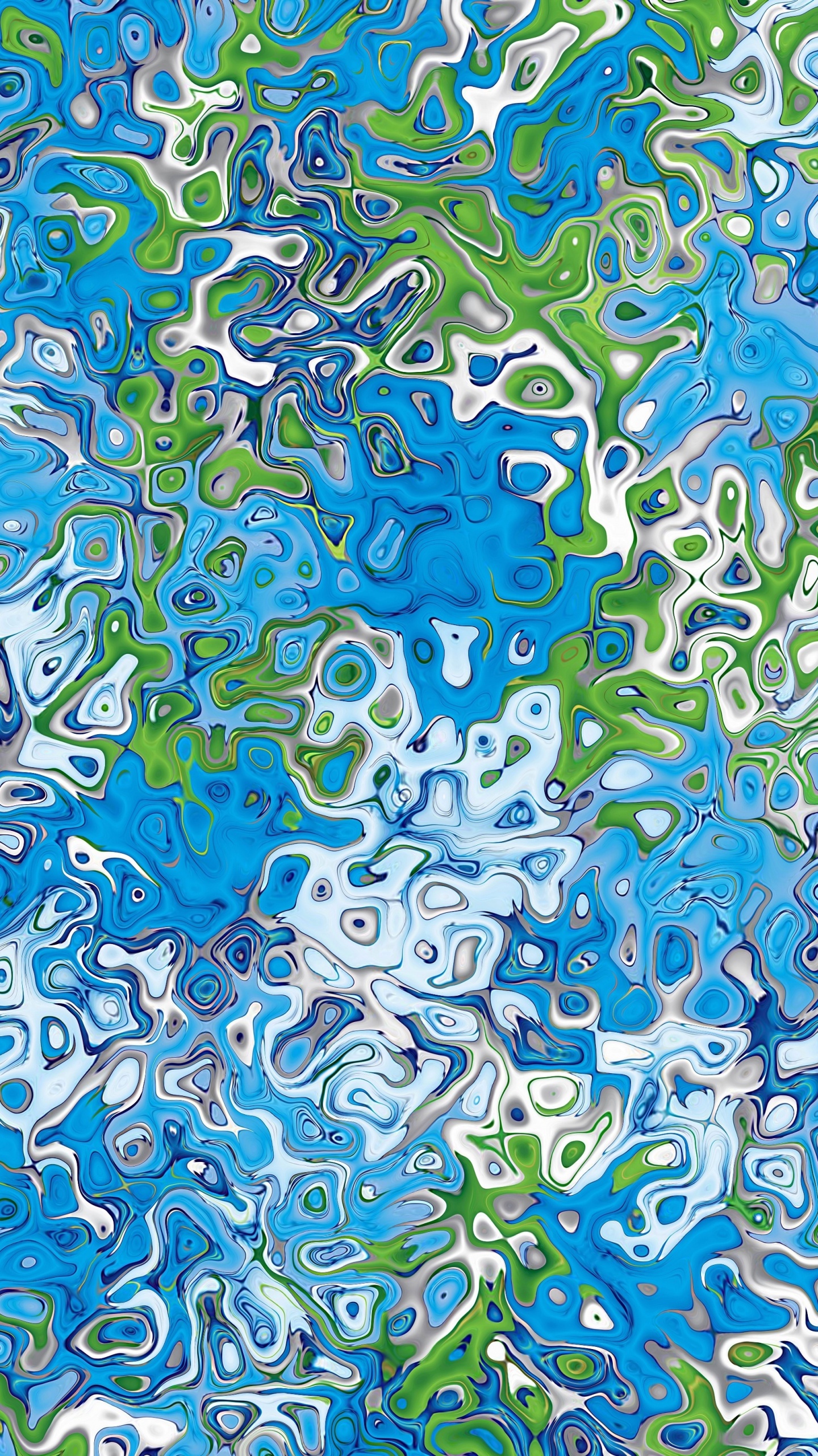 Tableau Abstrait Vert Bleu et Blanc. Wallpaper in 1440x2560 Resolution