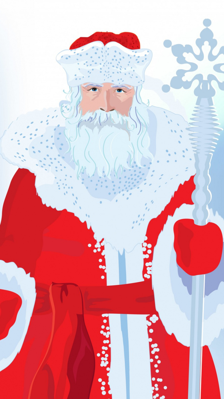 Ded Moroz, Snegourotchka, Santa Claus, Le Jour De Noël, Graphiques Vectoriels. Wallpaper in 750x1334 Resolution